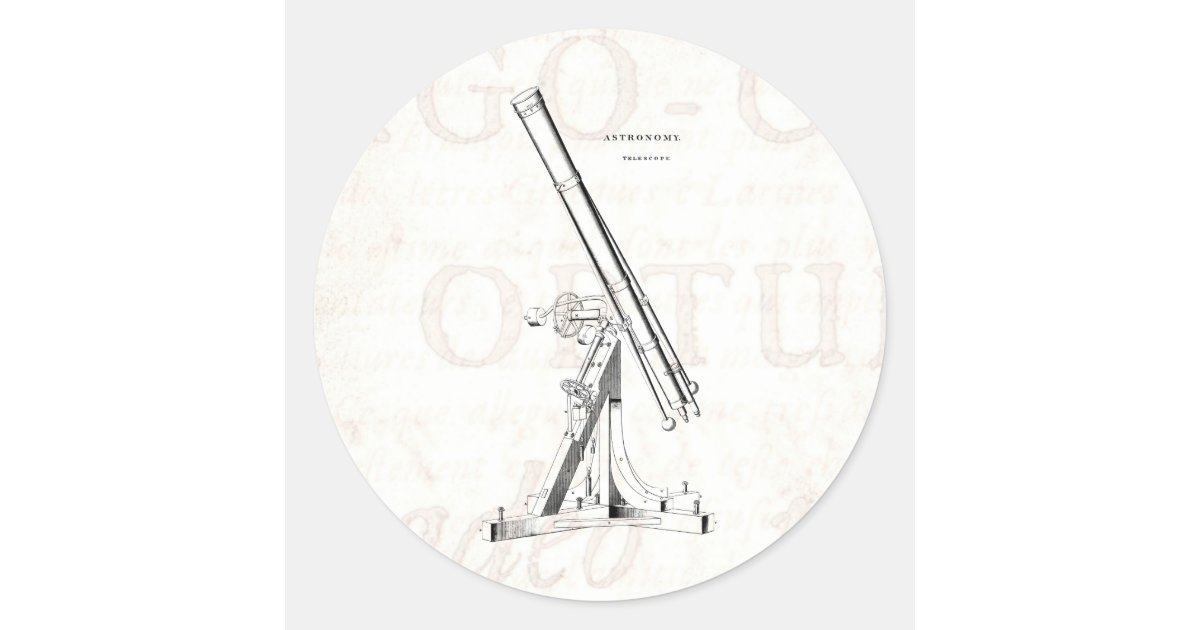Vintage 1800s Telescope Antique Astronomy Template Classic Round Sticker Zazzle Waf Project Template