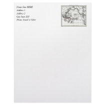 Vintage 1806 Map - Australasie et Polynesie Personalized Letterhead