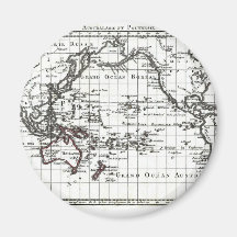Vintage 1806 Map - Australasie et Polynesie Refrigerator Magnets