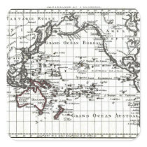 Vintage 1806 Map - Australasie et Polynesie Square Sticker