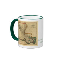 Vintage 1814 Louisiana Map mugs