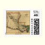 Vintage 1814 Louisiana Map stamps