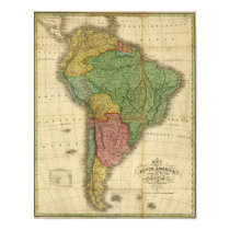Vintage 1826 South America Map posters by ZephyrusBooks Vintage 1826 South America Map posters