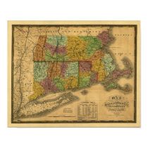 Vintage 1831 Map - Southern New England posters by ZephyrusBooks Vintage 1831 Map - Southern New England posters