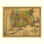 Vintage 1831 Map - Southern New England posters