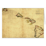 Vintage 1837 Hawaii Map -  Hawaiian Islands Greeting Card