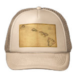 Vintage 1837 Hawaii Map -  Hawaiian Islands Mesh Hat