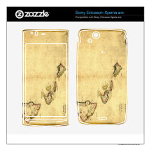 Vintage 1837 Hawaii Map -  Hawaiian Islands Xperia Arc Skins