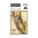 Vintage 1851 California Map postage by ZephyrusBooks Vintage 1851 California Map postage