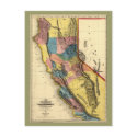 Vintage 1851 California Map postcards by ZephyrusBooks Vintage 1851 California Map postcards