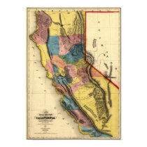 Vintage 1851 California Map posters