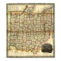 Vintage 1851 Ohio Map posters by ZephyrusBooks Vintage 1851 Ohio Map posters