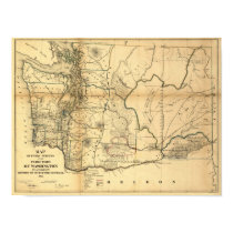 Vintage 1866 Washington Territory Map posters by ZephyrusBooks Vintage 1866 Washington Territory Map posters