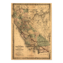 Vintage 1876 California Map posters