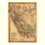 Vintage 1876 California Map posters