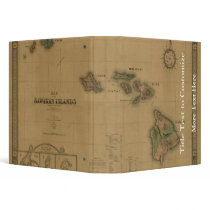 Vintage 1876 Hawaii Map -  Hawaiian Islands Binders