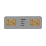 Vintage 1876 Hawaii Map -  Hawaiian Islands Return Address Labels