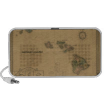 Vintage 1876 Hawaii Map -  Hawaiian Islands Travelling Speaker
