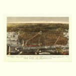 Vintage 1879 Brooklyn NY Bird's Eye View Map posters
