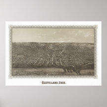 Vintage 1887 Cleveland Ohio View Posters