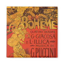 Vintage 1896 La Bohème Poster magnets by YesterdayCafe Vintage 1896 La Bohème Poster magnets