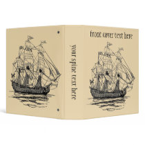 Vintage 18th Century 74 Gun Ship 3 Ring Binder