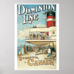 Vintage 1904 Dominion line travel ad Posters