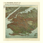 Vintage 1908 Brooklyn NY Bird's Eye View Map posters