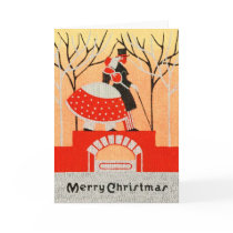 Vintage 1920s-1930s Christmas Couple Greeting Card by lkranieri Vintage 1920s-1930s Christmas Couple Greeting Card
