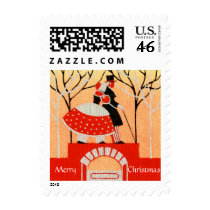 Vintage 1920s-1930s Christmas Small Postage Stamp by lkranieri Vintage 1920s-1930s Christmas Small Postage Stamp