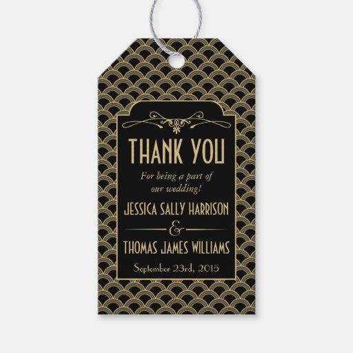 Vintage 1920s Art Deco Gatsby Wedding Collection Gift Tags Zazzle