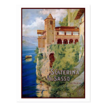 Vintage 1920s Lake Maggiore convent Italian travel Postcard
