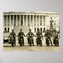 Vintage 1920s Motorcycle Cops Posters