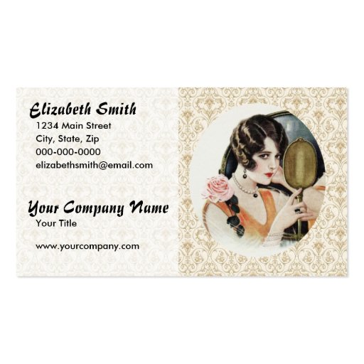 Vintage 1920s Woman Business Cards (front side)