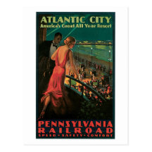 Vintage 1930s Atlantic City Travel ad Post Card