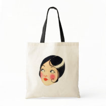 Vintage 1930's Flapper Woman Canvas Bags