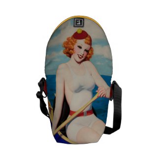 Vintage 1936 Bathing Beauty Canoeing Courier Bags
