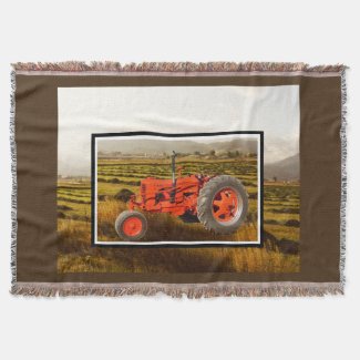 Vintage 1948 Case DC Tractor Cozy Throw Blanket