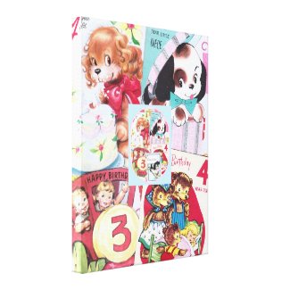 Vintage 1950's Girls Birthday Cards Collage