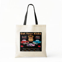 Vintage 1950s  Route 66 Canvas Bag