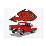Vintage 1957 Chevy with Grafitti Text Speed Post Cards