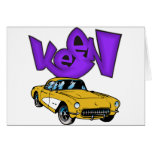 Vintage 1957 Vette Classic Corvette Grafitti KEEN Greeting Cards