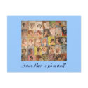 Vintage 1960s Hairstyles Collage postcards