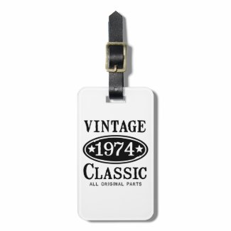 Vintage 1974 Classic Gifts Tags For Luggage