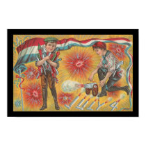 Vintage 4th of July Art Poster posters