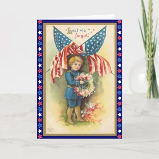 Vintage 4th of July Card card