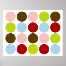 Vintage 50s Big Dots Designer Huge Poster