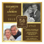 Vintage 50th Anniversary Fancy 2 Photo Invites