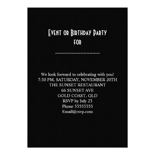 Vintage 50th Birthday Red Wine Black Gold Silver Custom Invitation