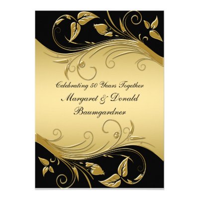 Vintage 50th Wedding Anniversary Invitation